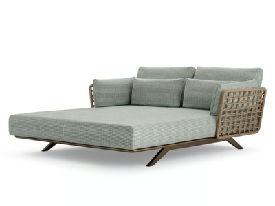 ARMÀN - Garden bed woven with polyester rope with armrests _ Roberti