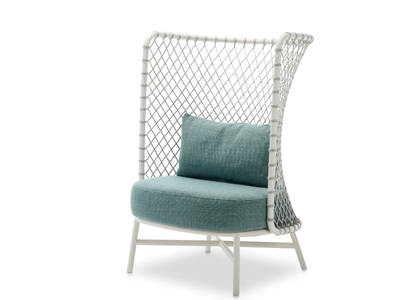 CHARME - High back armchair woven with polyester rope _ Roberti