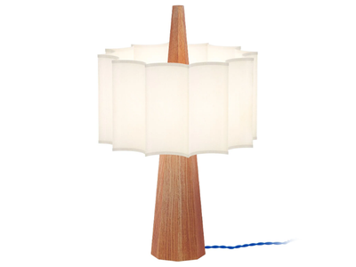 RAIN - Chestnut table lamp and fabric shade _ Robin
