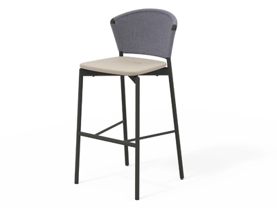 PIPER 050 - High stool with aluminum and resin backrest _ RODA