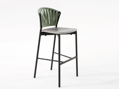 PIPER 150 - High stool in aluminum and resin with footrest _ RODA