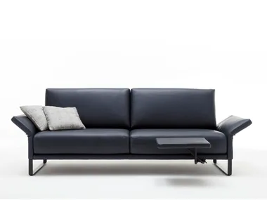 ROLF BENZ 009 CARA - 2 seater sled base leather sofa _ Rolf Benz