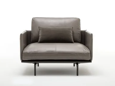 ROLF BENZ 535 LIV - Leather armchair with armrests _ Rolf Benz