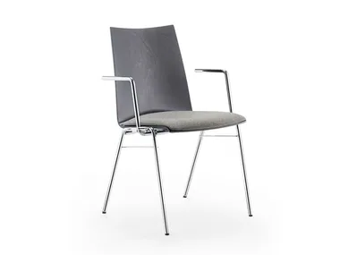 ATLANTA 450 - Stackable wood veneer chair with armrests _ Rosconi