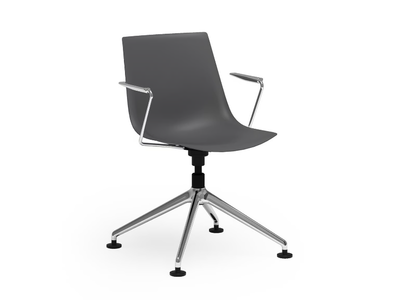 BLAQ 479 - Swivel with 4-spoke base plastic chair with armrests _ Rosconi