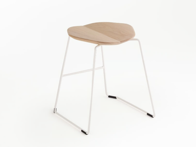 DUET - Sled base low stool with footrest _ Ross Gardam