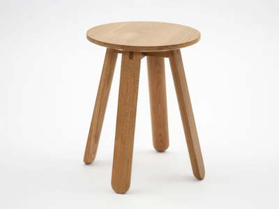 HALF FULL - Low wooden stool _ Ross Gardam