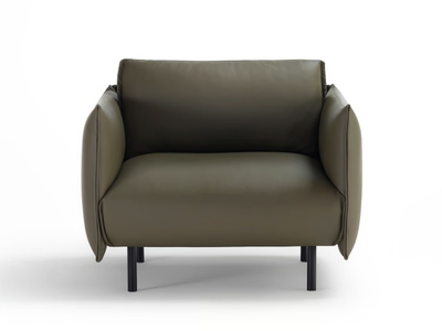 HEARTH LOFT - Leather armchair with armrests _ Ross Gardam