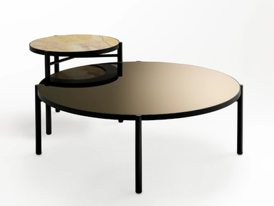 NOON - Low round glass coffee table _ Ross Gardam