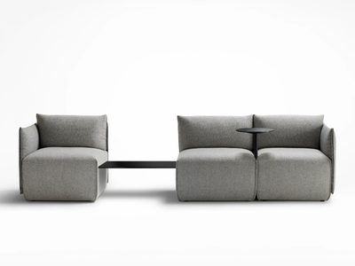 PLACE - Sectional fabric sofa with integrated table _ Ross Gardam