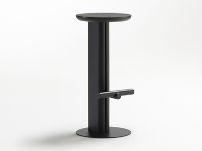ROOK - High oak stool with footrest _ Ross Gardam