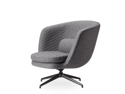 CLEO METAL - Swivel trestle-based fabric armchair _ ROSSIN