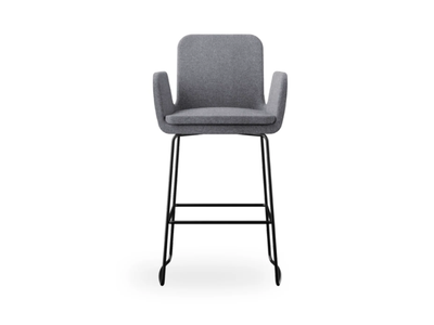 SOFIE - Sled base fabric stool with armrests _ ROSSIN