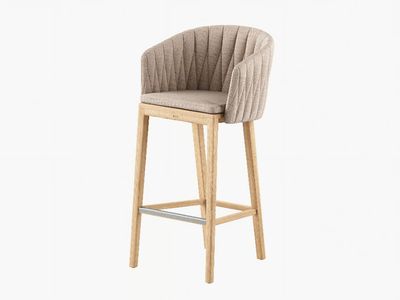 CALYPSO - High fabric and teak stool _ Royal Botania