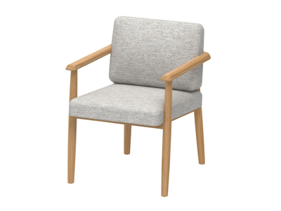 MAMBO - Upholstered fabric garden chair with armrests _ Royal Botania