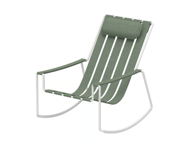 STRAPPY - Rocking stainless steel garden armchair with armrests _ Royal Botania