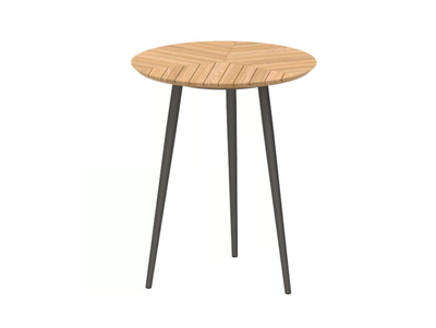 STYLETTO - Round teak high table _ Royal Botania