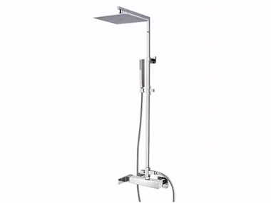PABLOLUX - F9808WC-SQ - Wall-mounted shower panel with overhead shower _ Rubinetteria Giulini