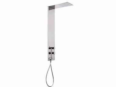 SURF - F1632 - Wall-mounted shower panel with overhead shower _ Rubinetteria Giulini