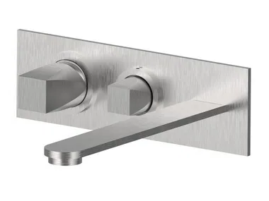 ALINE 49528V2 - Wall-mounted stainless steel bathtub mixer with diverter _ Rubinetterie Frattini