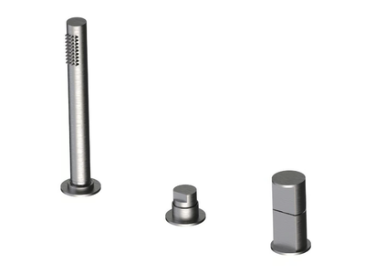 BORGIA 89028A - Deck mounted single handle stainless steel bathtub tap with hand shower _ Rubinetterie Frattini