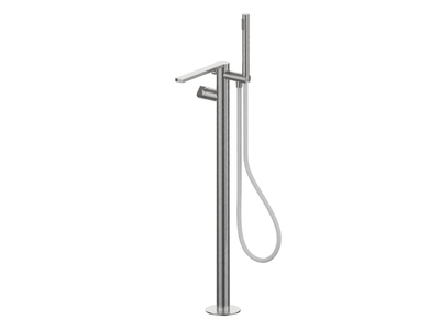 BORGIA 89596 - Floor standing single handle stainless steel bathtub tap with hand shower _ Rubinetterie Frattini