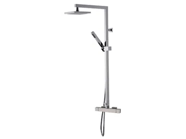 A39-C2 - Wall-mounted thermostatic shower panel with overhead shower _ Rubinetterie Mariani