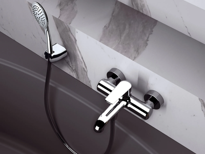 ARMONIA - Wall-mounted single handle brass bathtub set _ Rubinetterie Mariani