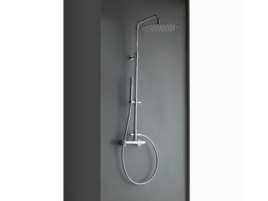 TIME_OUT - Wall-mounted brass shower panel with hand shower _ Rubinetterie Treemme