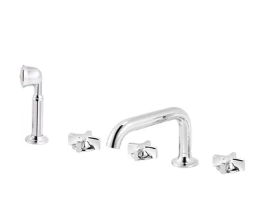 TIMES - 5 hole chromed brass bathtub set with hand shower _ RVB