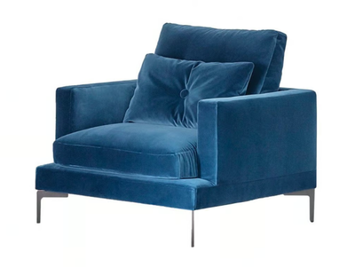 ESSENTIEL - Fabric armchair with removable cover with armrests _ Saba Italia