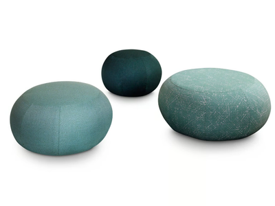 GEO - Round canvas garden pouf with removable cover _ Saba Italia