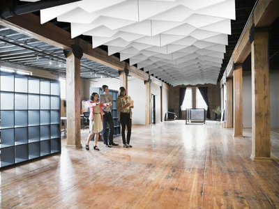 Ecophon Solo™ Baffle Zigzag - Glass wool acoustic baffles _ saint-gobain