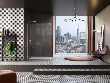 MOSCOVA - Corner rectangular tempered glass shower cabin _ Samo
