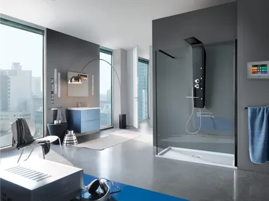 OPEN SHOT - Rectangular Walk in shower _ Samo
