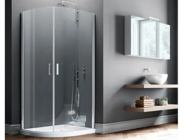 POLARIS - Corner semicircular tempered glass shower cabin _ Samo