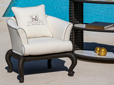 CANOPO T2 - Fabric garden armchair with armrests _ Samuele Mazza Outdoor