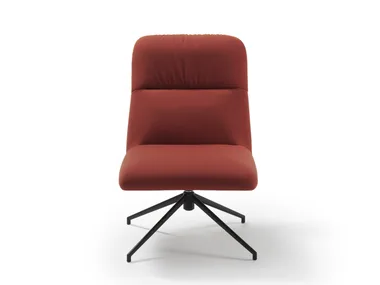 ELLE - Contemporary style swivel upholstered fabric armchair with armrests _ Sancal