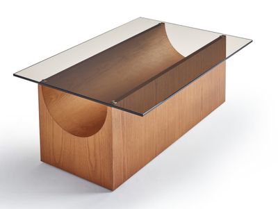 VESTIGE - Rectangular wood and glass coffee table _ Sancal