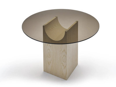 VESTIGE - Round wood and glass table _ Sancal