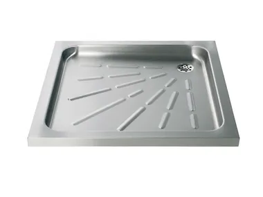 2060/2065 - Anti-slip square stainless steel shower tray _ Saniline