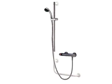 270-I - L-shaped steel grab bar with spray _ Saniline