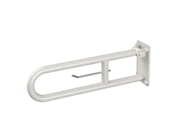 640-I - U-shaped folding steel grab bar with paper holder _ Saniline