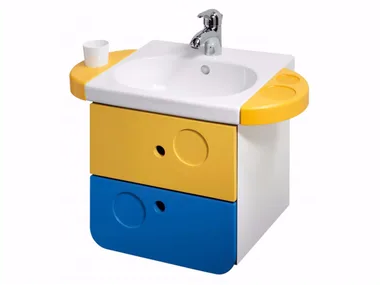 MINIMÈ - Wall-mounted vanity unit with drawers _ Saniline