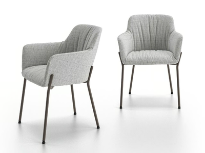 TURANDÒ - Upholstered fabric chair with armrests _ Santalucia Mobili