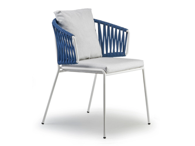 LISA FILÒ NEST - Metal and nautical rope chair with armrests _ SCAB DESIGN