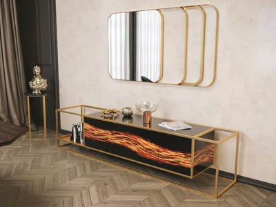 FLAVE - Sideboard in lacquered wood with metal structure _ Scandal