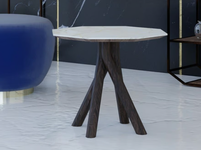 GAME - Coffee table in solid oak wood and ceramic top _ Scandal