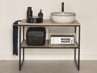 FRAME 2.0 - Floor-standing vanity unit with towel rail _ Scarabeo Ceramiche