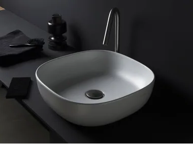 GLAM NEUTRO - Countertop square ceramic washbasin _ Scarabeo Ceramiche
